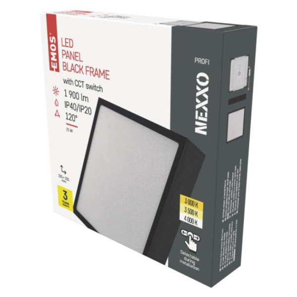 LED-Leuchte NEXXO, quadratisch, schwarz, 21W, mit CCT-Wechsel