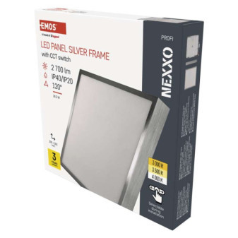 LED-Leuchte NEXXO, quadratisch, silber, 28,5W, mit CCT-Wechsel