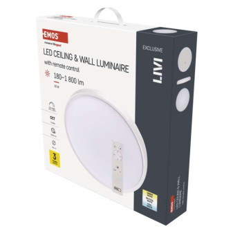LED-Leuchte LIVI 40 cm, 30 W, warm-kaltweiß, dimmbar mit Fernbedienung
