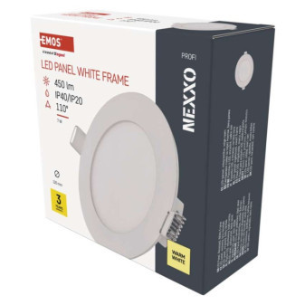 LED-Einbauleuchte NEXXO, rund, weiß, 7W, warmweiß