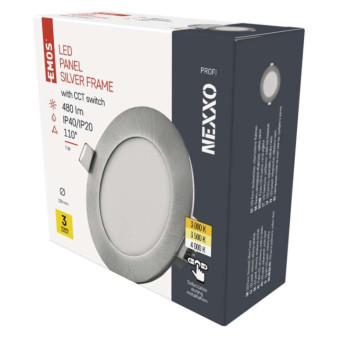 LED-Einbauleuchte NEXXO, rund, silber, 7W, mit CCT-Veränderung