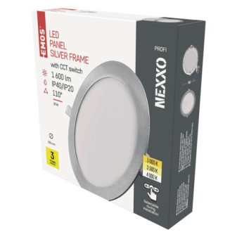 LED recessed luminaire NEXXO, round, silver, 18W, with CCT change