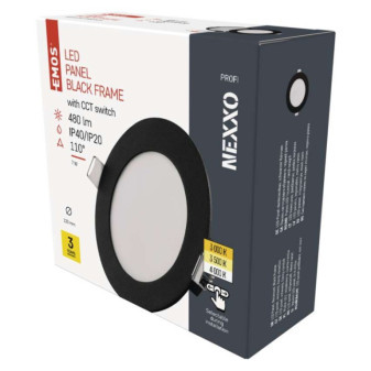 LED recessed luminaire NEXXO, round, black, 7W, with CCT change