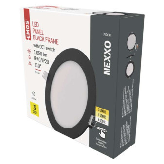 LED recessed luminaire NEXXO, circular, black, 12,5W, with CCT change