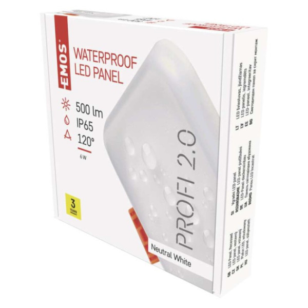 LED recessed luminaire VIXXO, square, white, 6W neutr. b., IP65