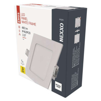 LED recessed luminaire NEXXO, square, white, 7W, neutral white
