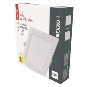 LED recessed luminaire NEXXO, square, white, 18W, neutral white