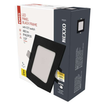 LED recessed luminaire NEXXO, square, black, 7W, with CCT change