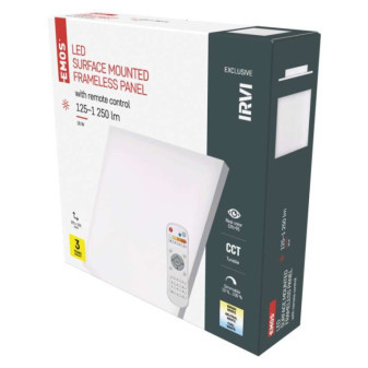 LED-Leuchte IRVI, quadratisch 18W rahmenlos, dimmbar. mit CCT-Änderung, CRI>95