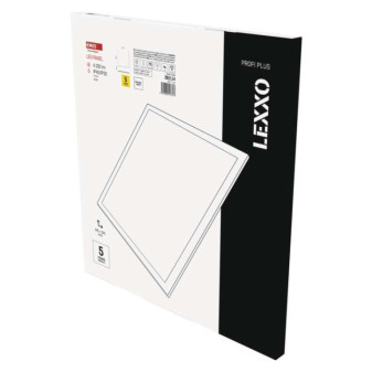 LED panel LEXXO podsvietený 60×60, štvorcový zapustený biely, 30W neutr. b.