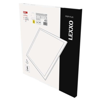 LED panel LEXXO podsvietený 60×60, štvorcový zapustený biely, 30W, UGR, b.n.