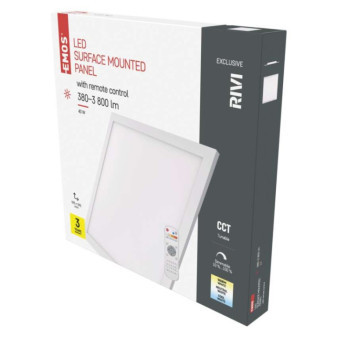LED luminaire RIVI, square 40W, dimmable. with CCT change