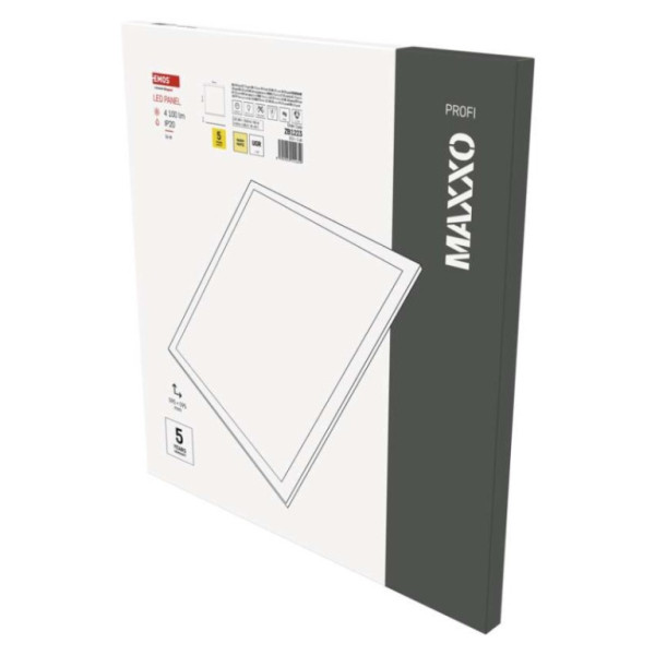 LED panel MAXXO 60×60, štvorcový zapustený biely, 36W teplá biela UGR