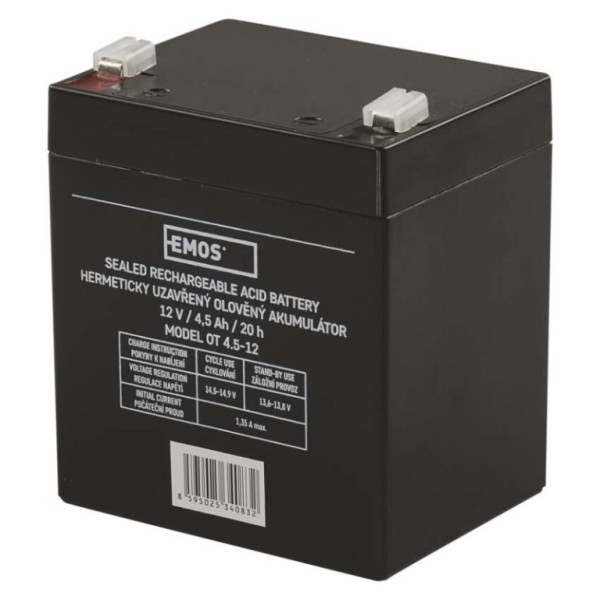 Maintenance-free lead-acid battery 12 V/4.5 Ah, faston 4.7 mm