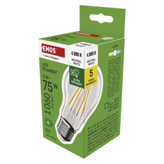 LED žiarovka A60 A CLASS/ E27 / 5 W (75 W) / 1 060 lm / neutrálna biela