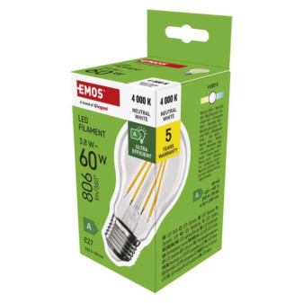 LED žiarovka A60 A CLASS/ E27 / 3,8 W (60 W) / 806 lm / neutrálna biela
