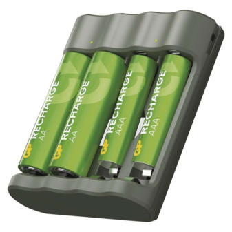 Nabíjačka GP Recharge B441   2× AA Recharge 2100 mAh   2× AAA Recharge 800 mAh