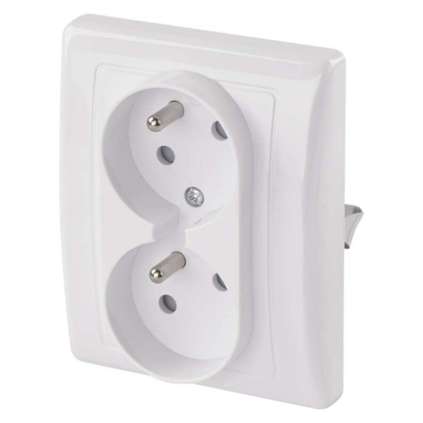 Double socket, white