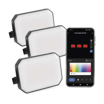 GoSmart venkovní LED reflektor, startovací sada, 3 díly, 14 W, RGBIC stmívatelné, WiFi