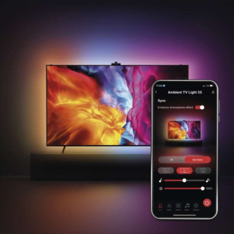 GoSmart Ambient LED RGB-Beleuchtung hinter TV 55