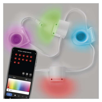 GoSmart LED-Strahler - 85 cm Kette, 4 Teile, 7 W, RGBIC CCT, dimmbar, WiFi