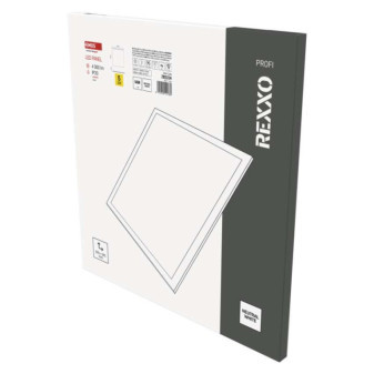 LED panel REXXO podsvietený 60×60, štvorcový zapustený biely, 36W neutr. b. UGR