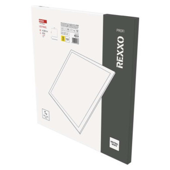 LED panel REXXO podsvietený 60×60, štvorcový zapustený biely, 36W neutr. b.