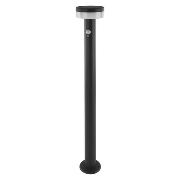 LED garden solar bollard luminaire with dusk sensor, TERION, 12,5 × 12,5 × 80 cm