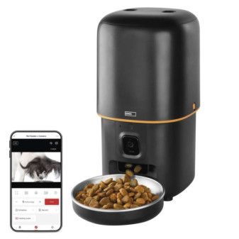 Dávkovač krmiva GoSmart Pet Care s kamerou, 4 l, čierny, Wi-Fi
