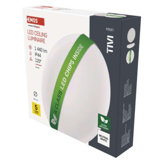 LED luminaire TIVI, A CLASS, round white 8,6W, IP44, neutral white