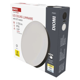 LED svietidlo DIONI kruhové, čierne, 15W, s možnosťou zmeny CCT
