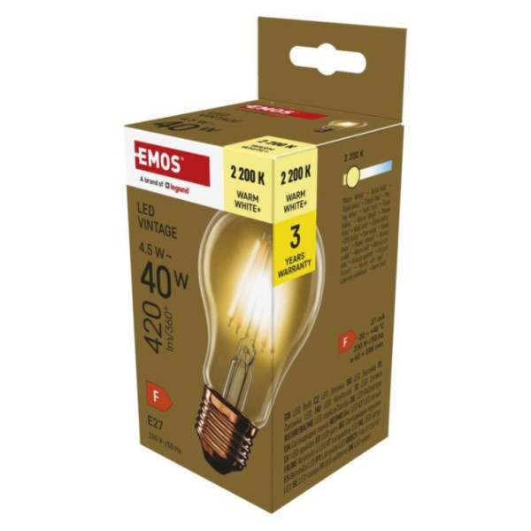 LED bulb Vintage A60 / E27 / 4,5 W (40 W) / 420 lm / warm white