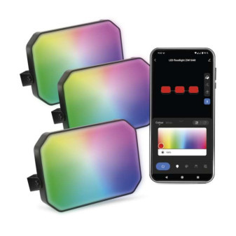 GoSmart LED-Strahler für den Außenbereich, Starter Kit, 3 Teile, 14 W, RGBIC dimmbar, WiFi