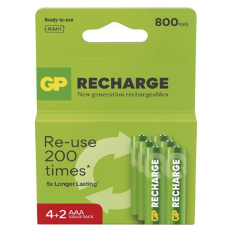 Nabíjacie batérie GP Recharge 800 AAA (HR03) 6 ks
