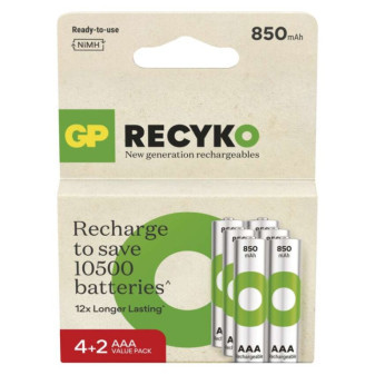 Nabíjacie batérie GP ReCyko 850 AAA (HR03), 6 ks