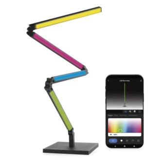 Lampa podłogowa LED GoSmart, czarna, 175 cm, ciepła biel / RGBIC WiFi