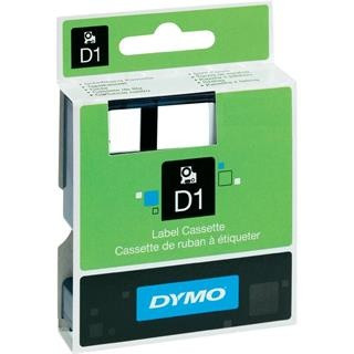 40915 DYMO tape D1 selbstklebendes Kunststoffband 9mm, roter Druck auf weißem Band, 7m Rolle