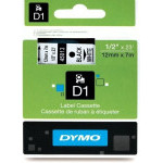 45013 DYMO tape D1 plastic tape 12mm, black print/white backing, 7m roll (pack of 3), 3pcs in pack