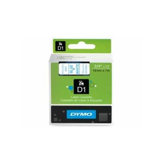 45804 Taśma DYMO D1 taśma plastikowa 19 mm, niebieski nadruk/biały podkład, rolka 7 m