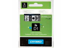 53718 DYMO tape D1 plastic 24mm, black print/yellow backing, 7m roll