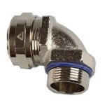 PG connector 90°, male thread, nickel plated. brass , for Multitite FCD/FCE
