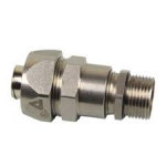 PG connector straight with integral gland, male thread, nickel plated. brass , for Multiflex type UIG/UI