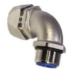 PG connector 90°, male thread, nickel plated. brass, for Sealtite