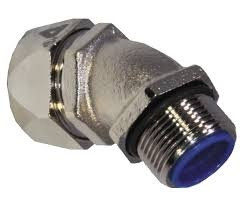 PG connector 45°, male thread, nickel plated. brass, for Sealtite