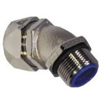 PG connector 45°, male thread, nickel plated. brass, for Sealtite