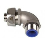 PG connector 90°, male thread, stainless steel, for Sealtite