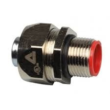ISO connector straight, male thread, nickel plated. brass, for Sealtite
