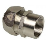 ISO connector straight, female thread, nickel plated. brass, for Sealtite