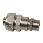 ISO straight connector with integral gland, male thread, nickel plated. brass , for Multiflex type UIG/UI