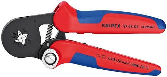 975304 KNIPEX Crimpzange für Bohrungen für Querschnitte 0,08-16mm2, Vierkant, profi (LDU)